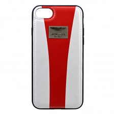 Чехол-накладка Aston Martin leather для iPhone 7/8 White/Red