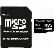 Карта памяти MicroSDHC 8G Class10 Silicon Power
