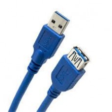 Кабель Usb 2.0 AF/Mini-B Otg, 0.3m, прозрачный синий