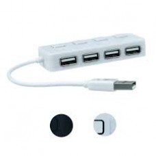 Хаб Usb 2.0 4 порта с переключателями на каждый порт, White, 480Mbts High Speed, питание от Usb, Blister