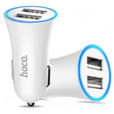 Зарядное устройство в авто Hoco UC204 Car Charger 2 порта белое