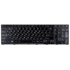 Клавиатура для ноутбуков Toshiba Tecra R850 series черная глянцевая, с черной рамкой UA/RU/US