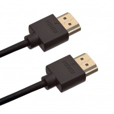 Кабель HDMI (шт.- шт.) Vers.-1,4, диам.-6мм, gold, 1,5м, чёрный