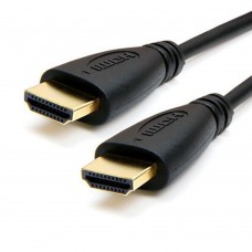 Кабель HDMI (шт.- шт.) Vers.-1,4, диам.-6мм, gold, 2м, чёрный