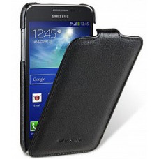 Откидной чехол для Samsung Galaxy Core i8262 черный кожаный флип
