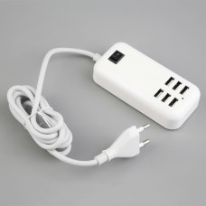 Сетевое зарядное 6USB 20W 3A White 1.5m