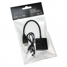 Конвертер Hdmi папа на VGAмама 30cm, Black, Пакет