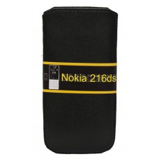 Чехол вытяжной Кисет Florence матовый Nokia 216 DS черный