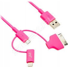 Кабель для iPhone 8 pin-USB розовый