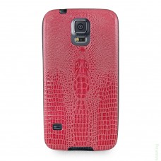 Чехол-накладка для Samsung G900 Galaxy S5 красная крокодиловая