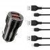 Азу XO CC48 2.4A/2 USB + microUSB Black