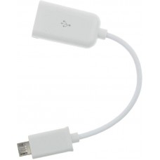 Кабель переходник OTG cable micro папа - USB мама - 0.16m белый