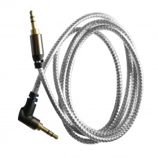 Аудио кабель 2E угловой 3.5 mm mini jack Ткань   Silicone L-Jack 1m