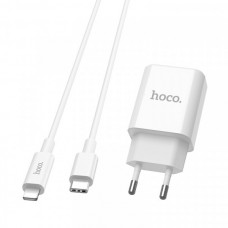 Зарядное быстрое Hoco C71a 18W PD rapid charger с кабелем lightning - type-С