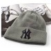 Шапка New York Yankees Серая с Черным Лого