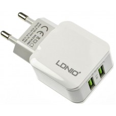 Адаптер сетевой Ldnio Lightning cable A2202 2USB. 2.4A