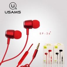 Гарнитура USAMS Metal EP-26  длина кабеля 1.2m