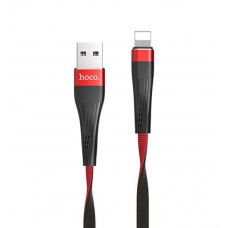 Кабель HOCO Slender U39 USB - lightning  1.2m. 2.4A черно красный