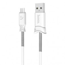 Кабель HOCO x24 Micro USB белый усиленные коннекторы 1m
