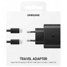 Зарядное устройство - комплект с кабелем Samsung 45W USB-C PD черное (TA845XBEGRU)