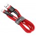 Кабель длинный 3 метра Baseus Cafule USB Lightning 3м красный с черным CALKLF-R09