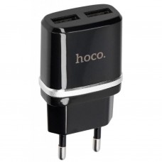 Сетевое зарядное устройство Hoco-C12 (2USB) 2.4A Black