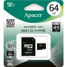 MicroSDXC Карта памяти 64 GB C10 UHS-I APACER AP64GMCSX10U1-R