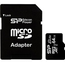 Карта памяти MicroSDXC 64 GB SILICON POWER Elite Color C10 UHS-I + adapter SP064GBSTXBU1V21SP