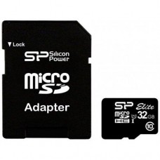 Карта памяти Silicon Power microSDHC 32GB Class 10 UHS-I Elite (с адаптером) (SP032GBSTHBU1V10-SP)