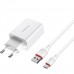 Зарядное устройство Borofone BA21A Long jorney QC3.0 single USB 3A with Type-C cable белое