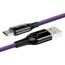Кабель Baseus C-shaped Light Intelligent Power-off Cable USB for Type-C 3A 1M сиреневый (CATCD-05)