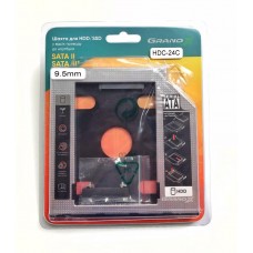 Адаптер підключення Grand-X HDD 2.5 у відсік приводу ноутбука SATA3 Slim 9.5mm HDC-24C