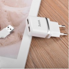 Блок питания с кабелем Hoco C12 2.4A 2 USB + lightning для iPhone 11 X 8 7 6 в комплекте