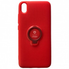 Чехол накладка iFace для Xiaomi Redmi 7A кольцо + магнит красная