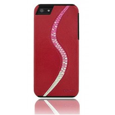 Кожаная накладка IPhone 5 5S SE с камнями Swarovski оригинальными