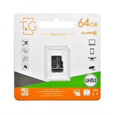 Карта памяти недорогая T&G MicroSDXC 64GB UHS-I U3 (TG-64GBSDU3CL10-00)