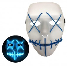 Неоновая Маска для вечеринок с подсветкой LED Mask 1 Blue