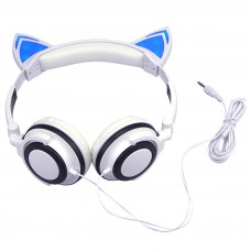 Светящиеся наушники с кошачьими ушками BL108 White