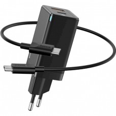Зарядное устройство BASEUS GaN Mini Quick Charger 45W with Cable Type-C to Type-C черное (CCGAN-Q01)