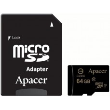 Карта памяти MicroSDXC (UHS-1) Apacer 64Gb class 10 (adapter SD)