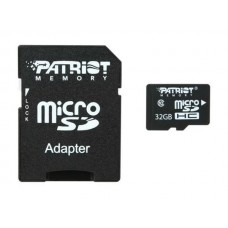 Карта памяти microSDHC (UHS-1) Patriot LX Series 32Gb class 10 adapter SD