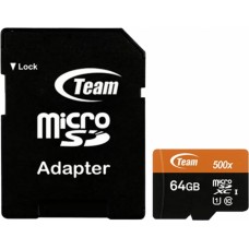 Скоростная карта памяти микроСД Team 500x microSDXC 64GB