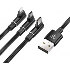 Кабель Baseus MVP 3in1 Game Cable USB 3.5A 1.2м черный CAMLT-WZ01