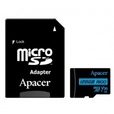 Карта пам'яті Apacer microSDXC 128GB Class 10 UHS-I (U3) V30 R-100MB/s +SD-адаптер