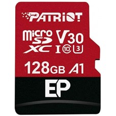 Карта пам'яті Patriot microSDXC EP Series 128GB Class 10 UHS-I (U3) V30 A1 W-80MB/s R-100MB/s +SD-ад