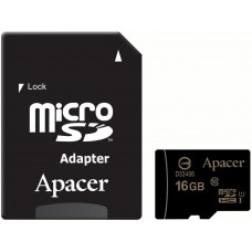 Карта памяти Apacer microSDHC 16GB Class 10 UHS-I + SD-адаптер