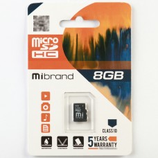 Карта пам'яті Mibrand microSDHC 8GB Class 10 Без адаптера
