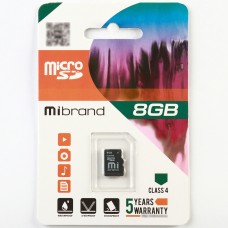 Карта пам'яті Mibrand 8GB Class 4 найдешевша MICDC4/8GB