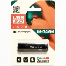 Флешка Mibrand Grizzly 64 GB Black MI2.0/GR64P3B