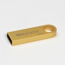 Флеш-накопичувач Mibrand USB2.0 Puma 16GB Gold 64, Моноблок з карабіном, Золотистый